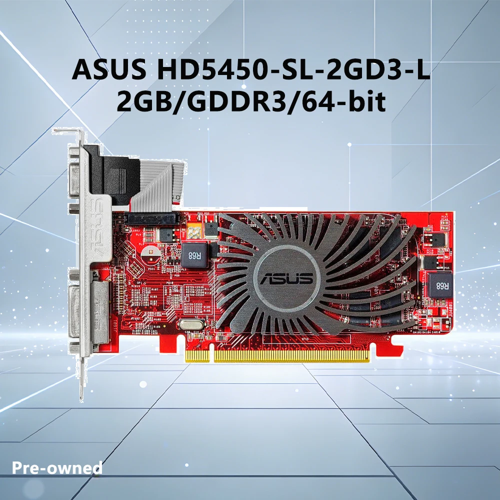 

Видеокарта ASUS HD5450 2 ГБ DDR3, бесшумная, низкопрофильная, безвентиляторная, с пассивным охлаждением, HDMI VGA DVI PCI-E 2.0