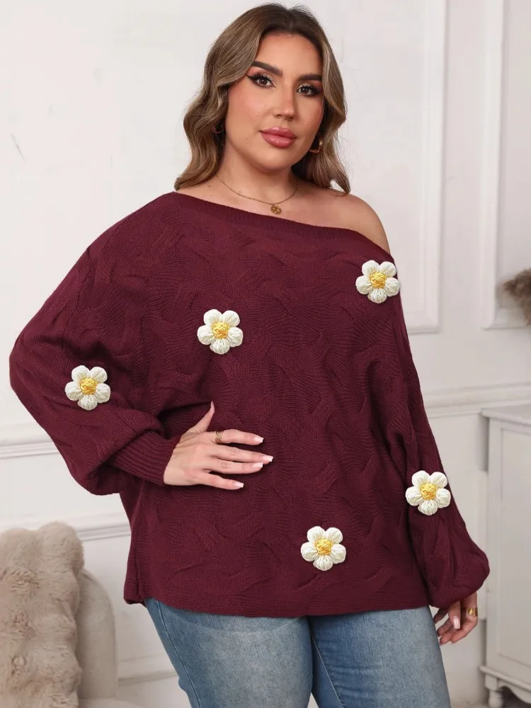 

Свободный вязаный свитер с круглым вырезом и длинными рукавами, спортивный топ для активного отдыха, женская одежда больших размеров L-3XL