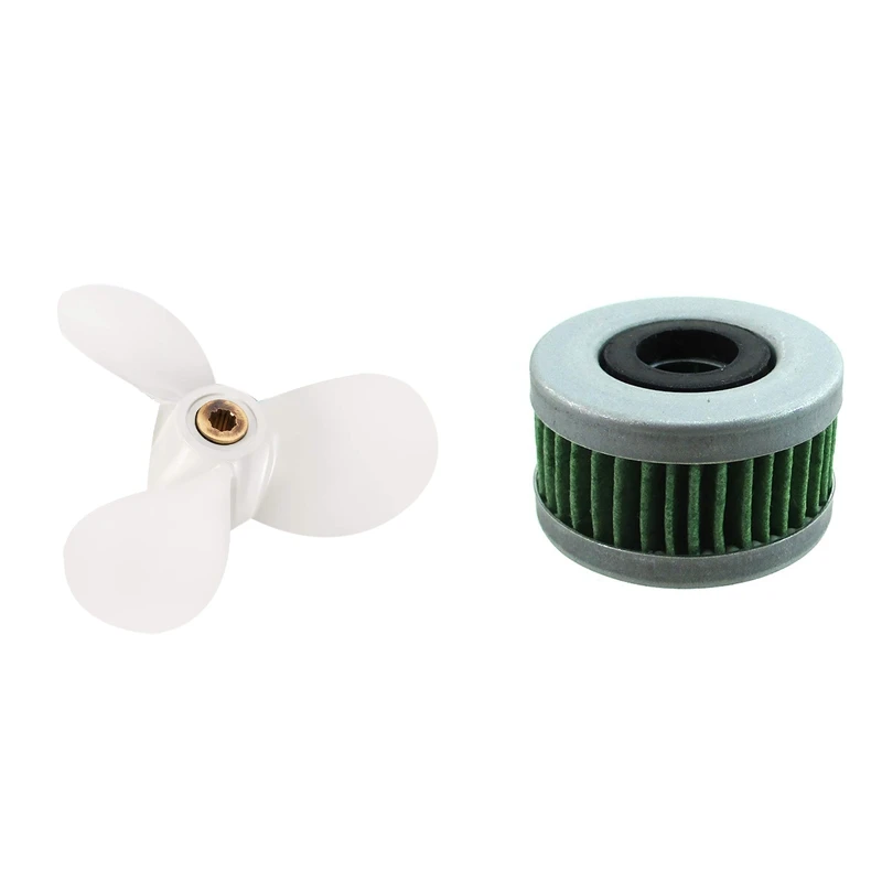 

1 Pcs Aluminium Propellers Outboard Boat Motors Marine Propeller & 1 Pcs Outboard Fuel Filter