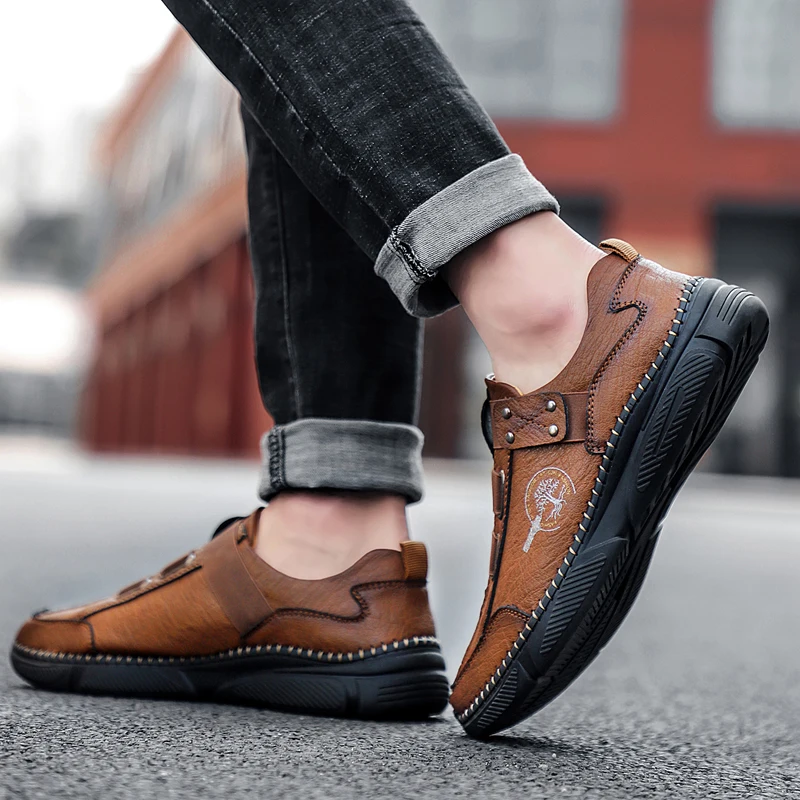 Men Shoes slip on Fashion Oxfords Leather Shoes Comfortable Shoes For Mens Sneakers Suede Flats Footwear chaussure homme