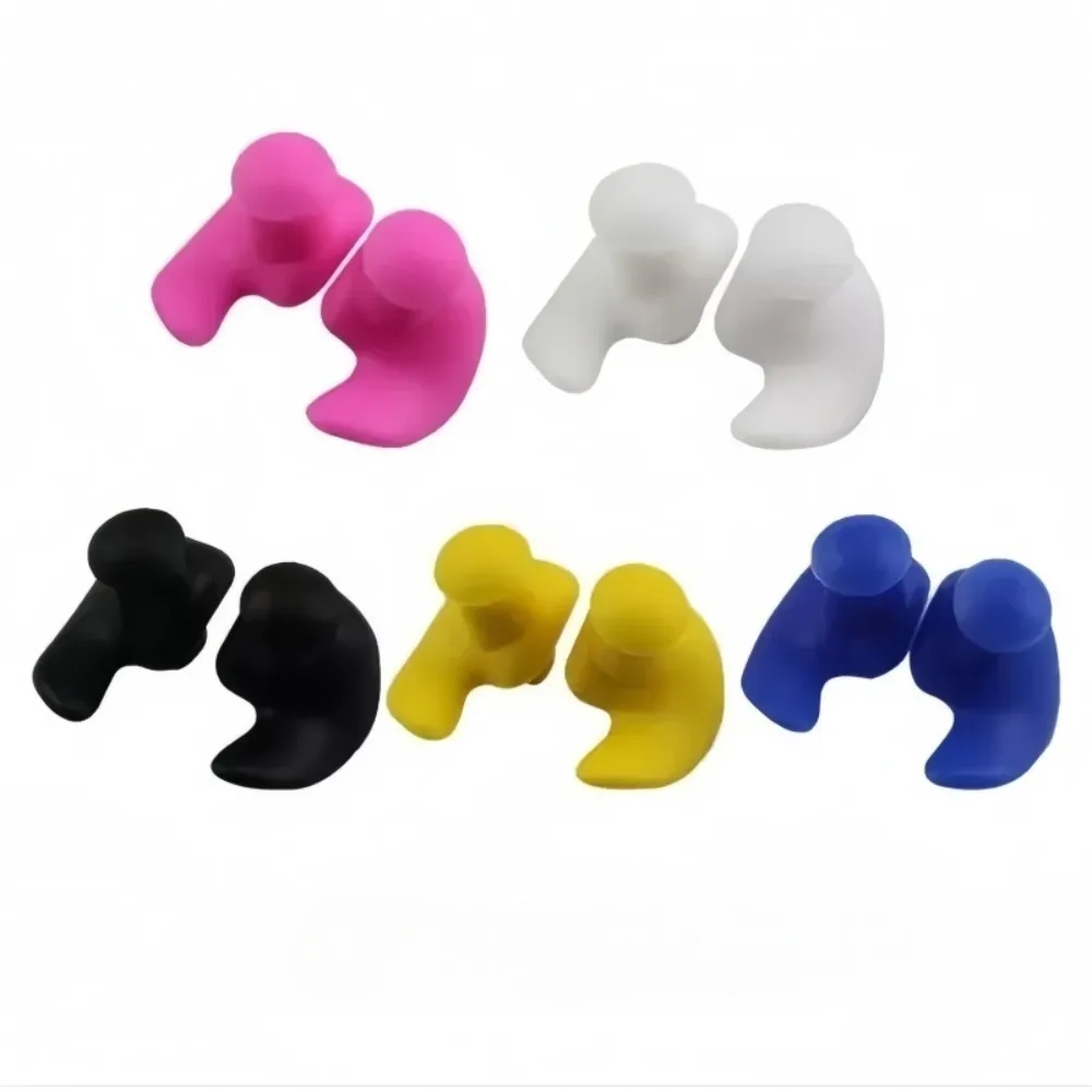 Portable Durable Silicone Swimming Waterproof Earplugs Soft and Noise Reducing Spiral Strap Collection Box Swimming Accessories