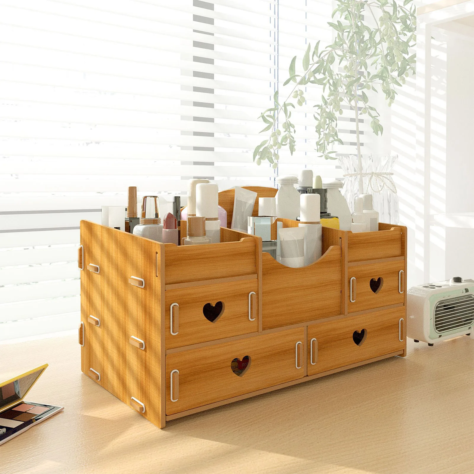 Desktop Makeup Storage Box Vanity Organizer Cosmetic Desk Storage Box for Cosmetics Lipsticks Jewelry