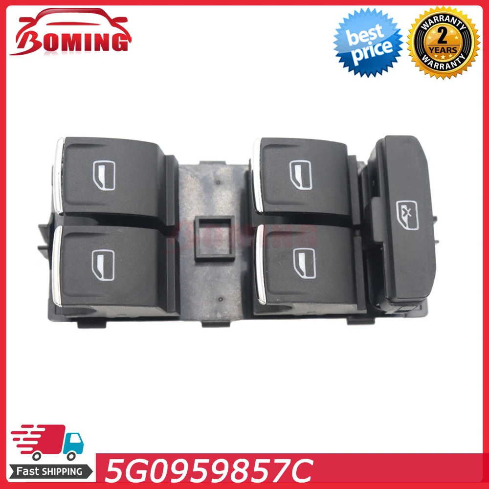 

Car Front Left Power Master Window Switch 5G0959857C Fits For Volkswagen Carfter Golf Mk7 Tiguan Touran 5GM867255A 5G0959857E