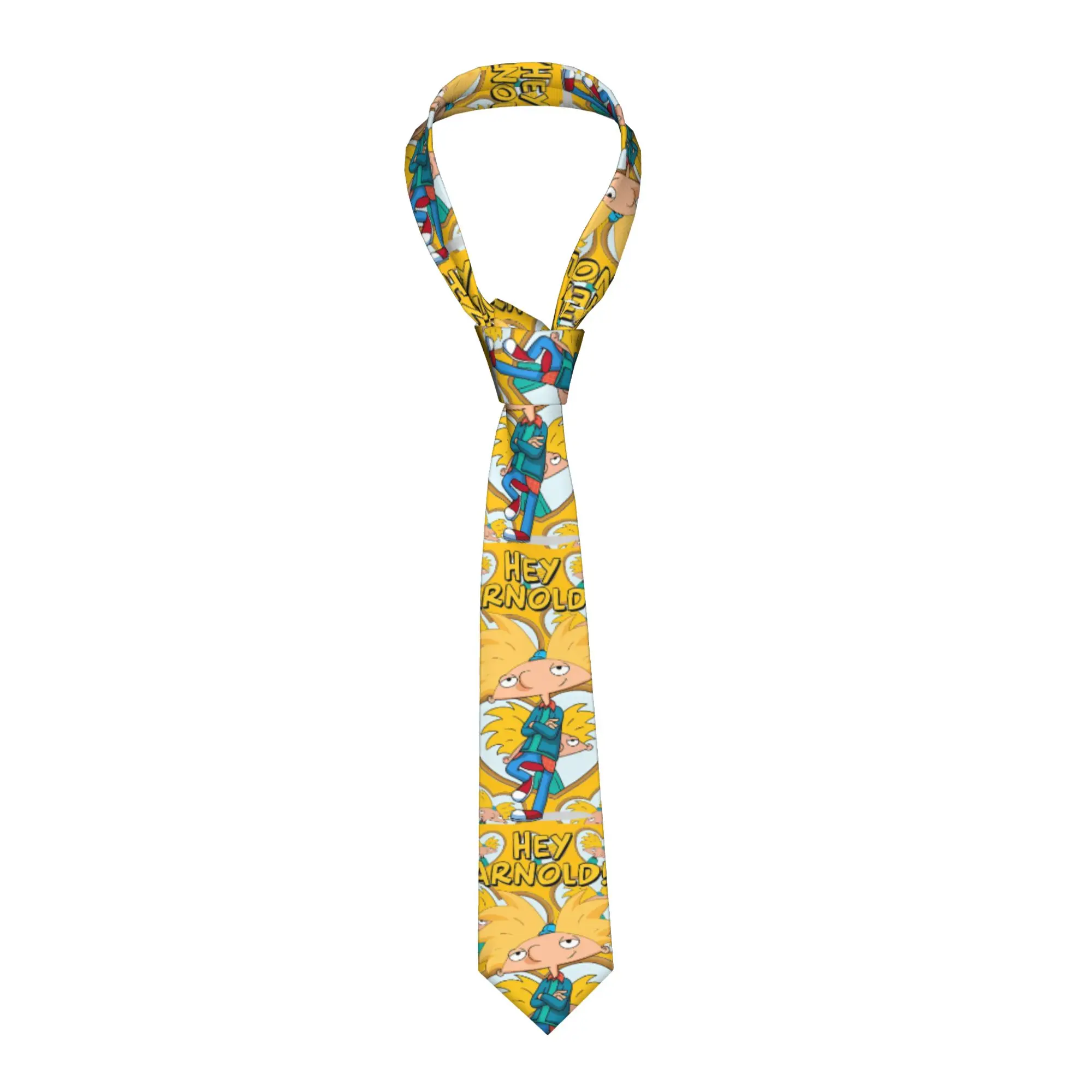 Corbata con diseño de meme de Hey Arnold, corbatas personalizadas DIY, corbata retro de moda para hombre y mujer, accesorios de corbata para uso diario y fiestas