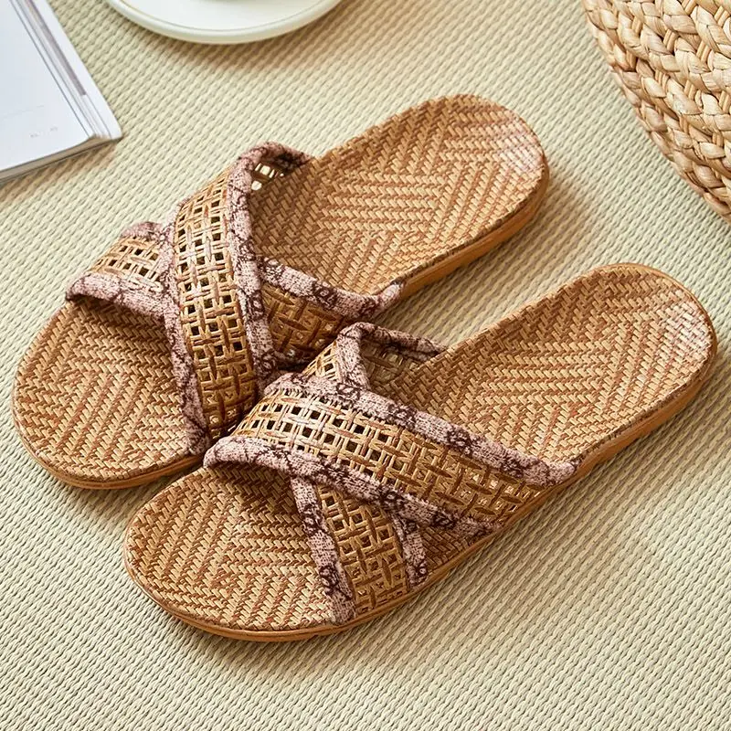 

Домашняя противоскользящая льняная обувь, модные плетеные тапочки высокого качества для мужчин, дизайнерские роскошные оригинальные забавные сандалии для взрослых, мужские сандалии