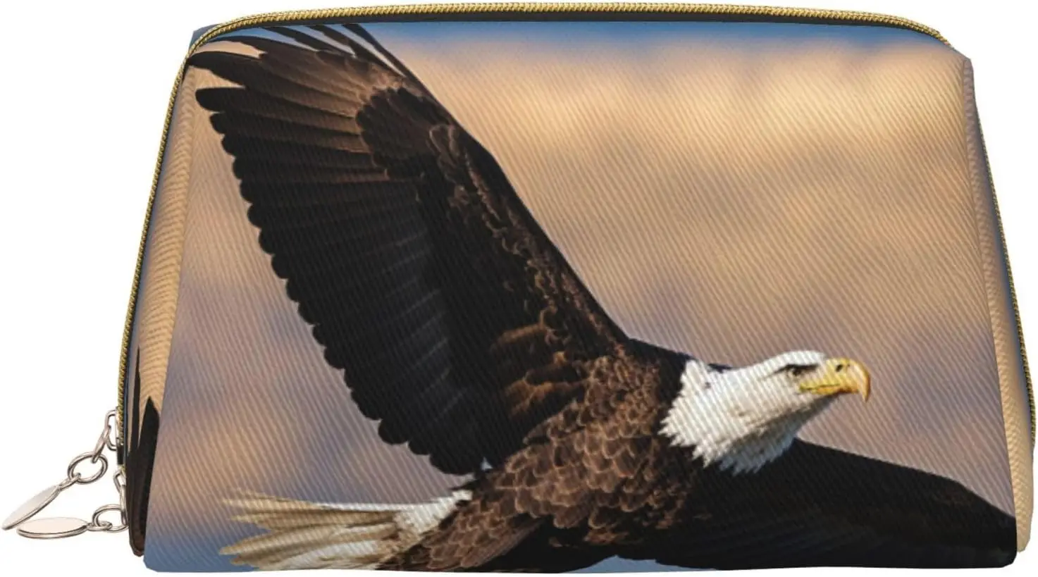 

Flying Eagle Print Cosmetic Bags,Leather Makeup Bag Small For Purse,Cosmetic Pouch,Toiletry Clutch For Women Travel