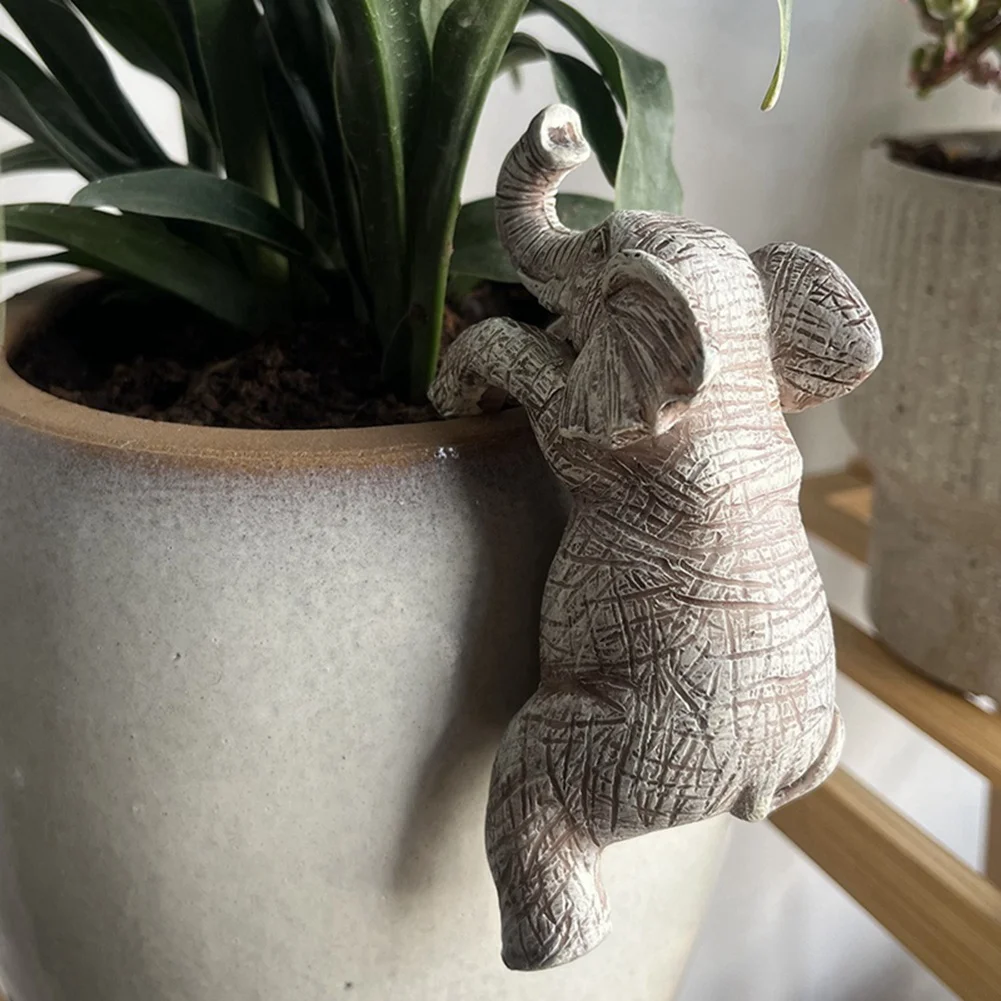 Elephant Hanging Flower Pot Charming Balcony & Garden Decor,Adorable Animal Sculpture, Ideal Gift for Elephant Lovers