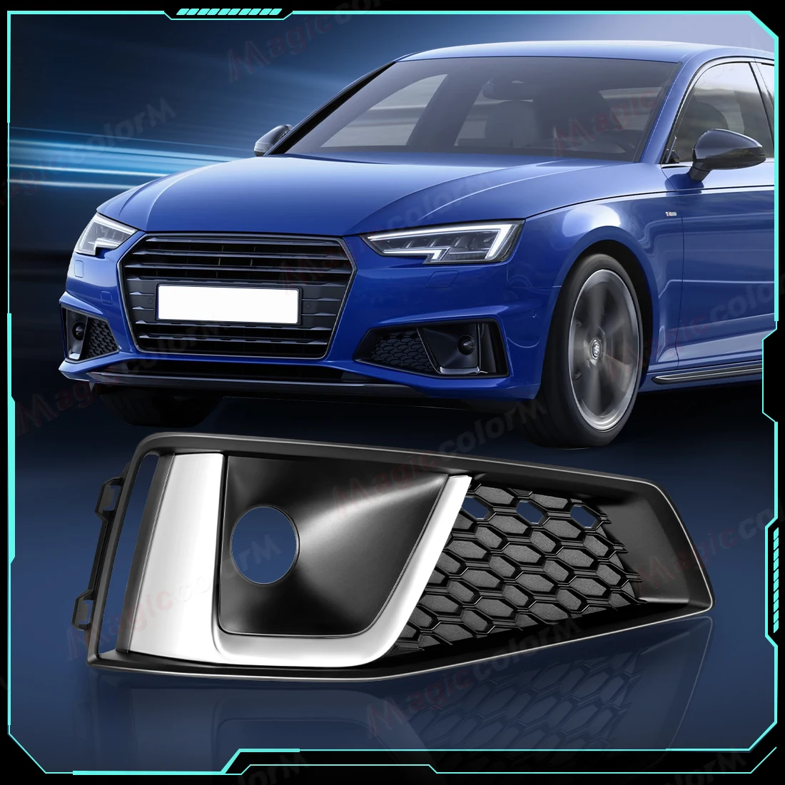 

Для Audi A4 B9 S-LINE S4 2018 2019 2020 автомобильные противотуманные фары, крышка переднего бампера, противотуманная фара, решетка, аксессуары 8WD807681J 8WD807682J