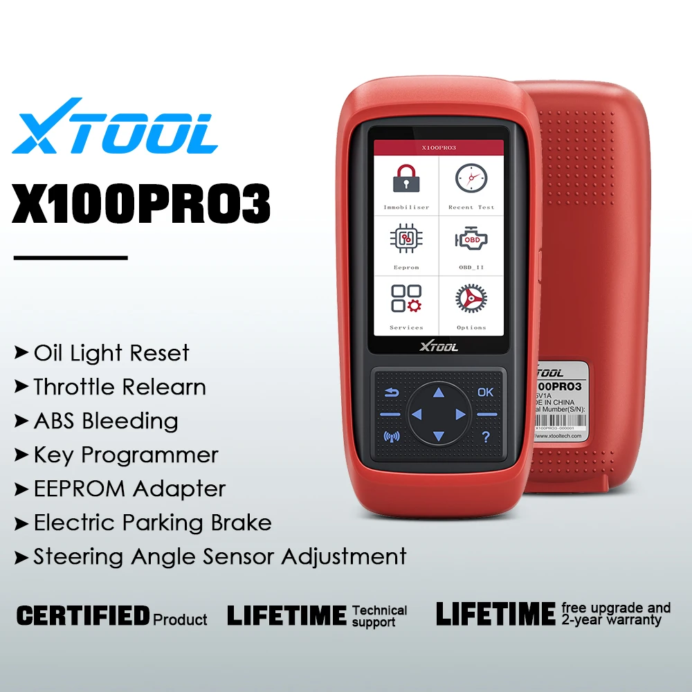 

XTOOL X100 PRO3 Key Programmer Key Matching EEPROM Auto Diagnostic Tool 7 Service Functions Read PIN Code Lifetime Free Update