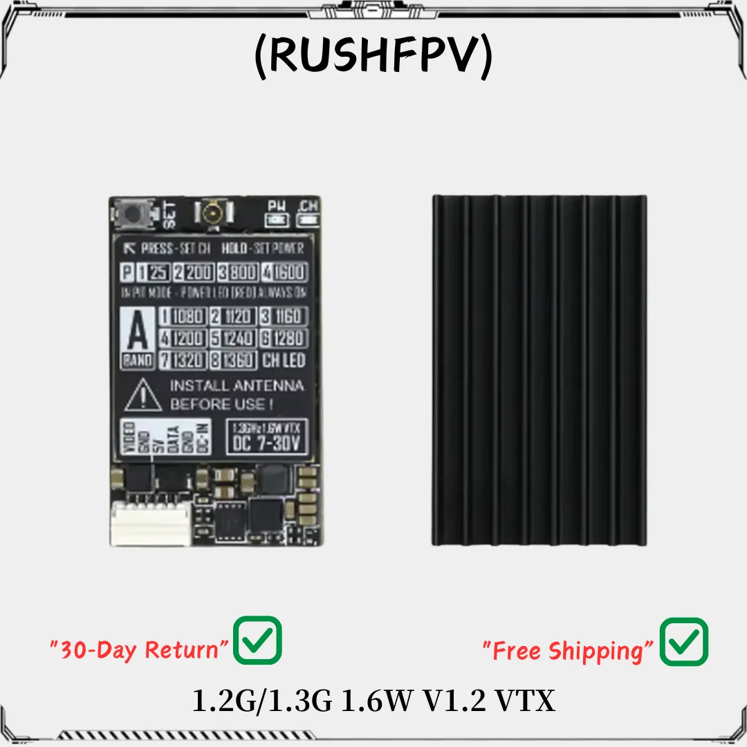 

Rush 1.2G 1.3G 1.6W V1.2 VTX - 7-30V Analog Video Transmitter for RC FPV Drone Racing Long Range