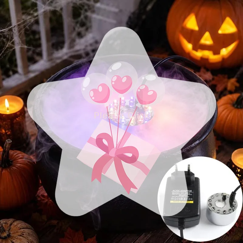 Halloween Fog Machine Mini LED Pumpkin Light Pond Fogger Outdoor Decoration