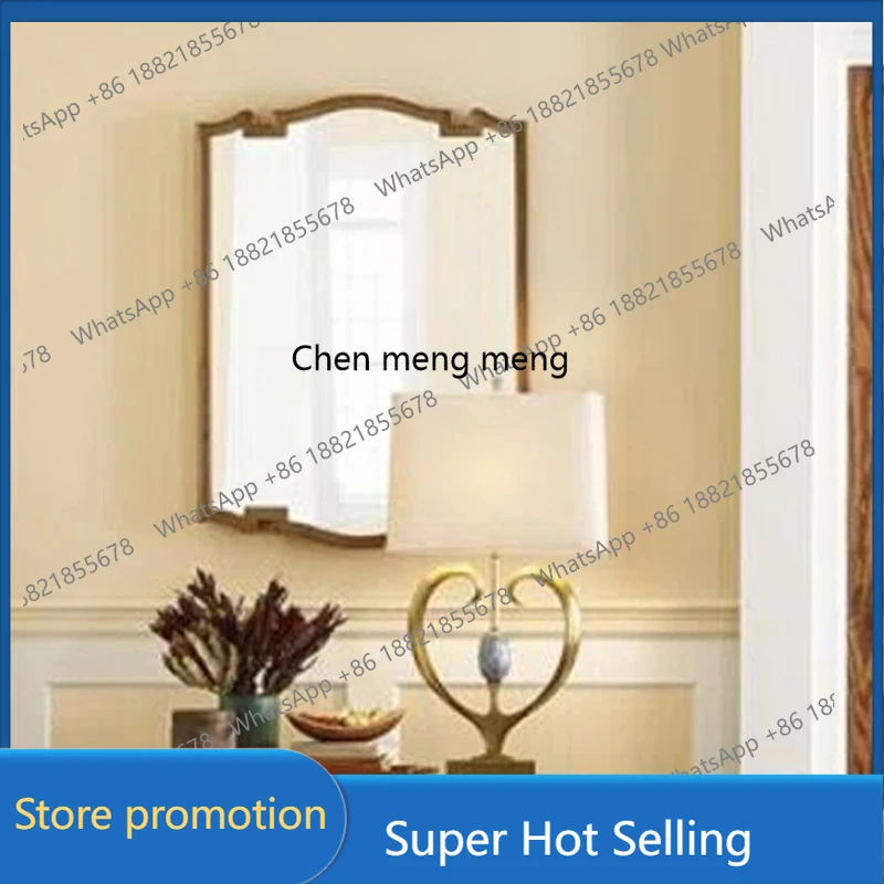 A17 French light luxury arched bathroom mirror dressing mirror wall mounted special-shaped border bathroom makeup mirror
