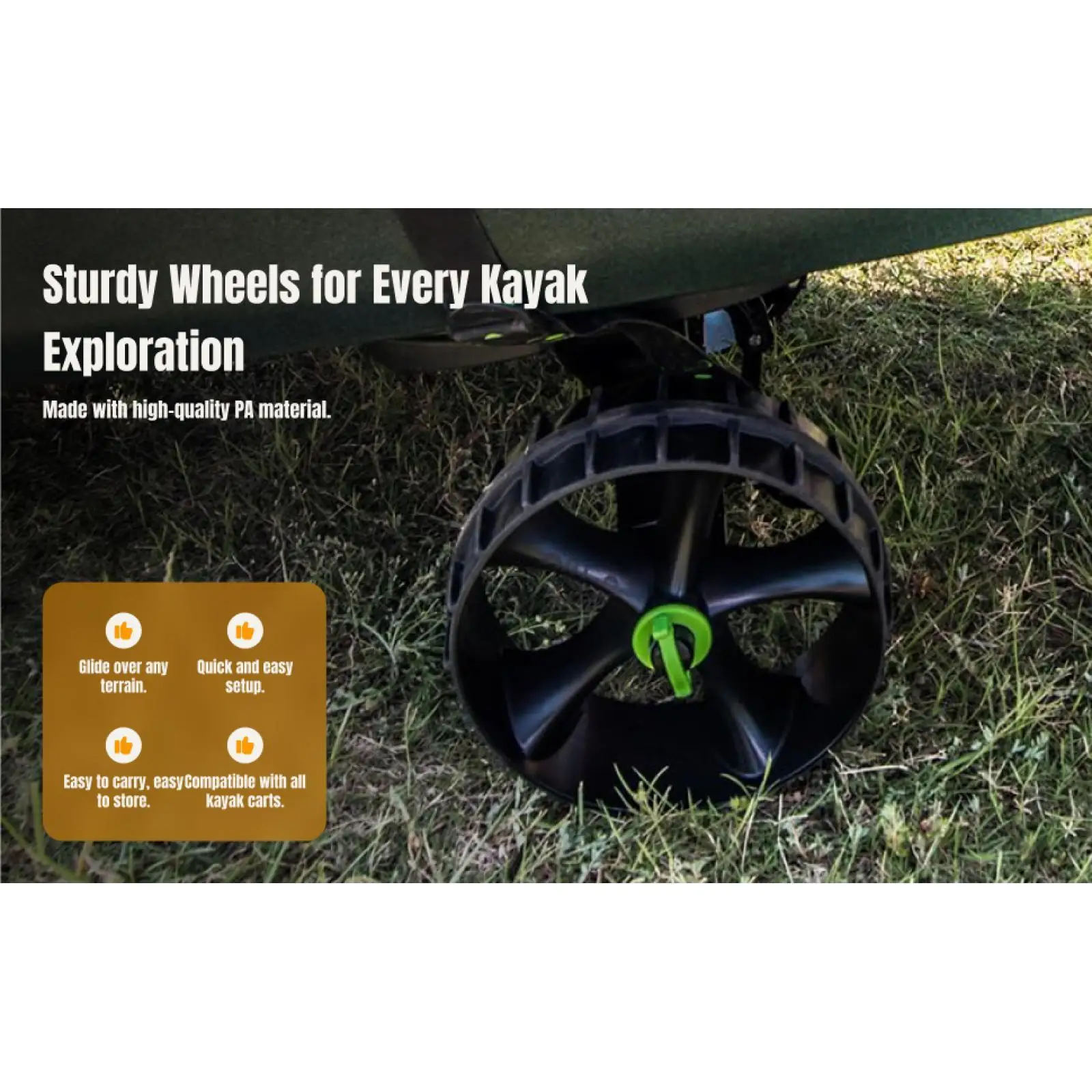 

Колесо тележки, черный сменный аксессуар PA для двигателя надувной лодки и тележки с прицепом для каяка