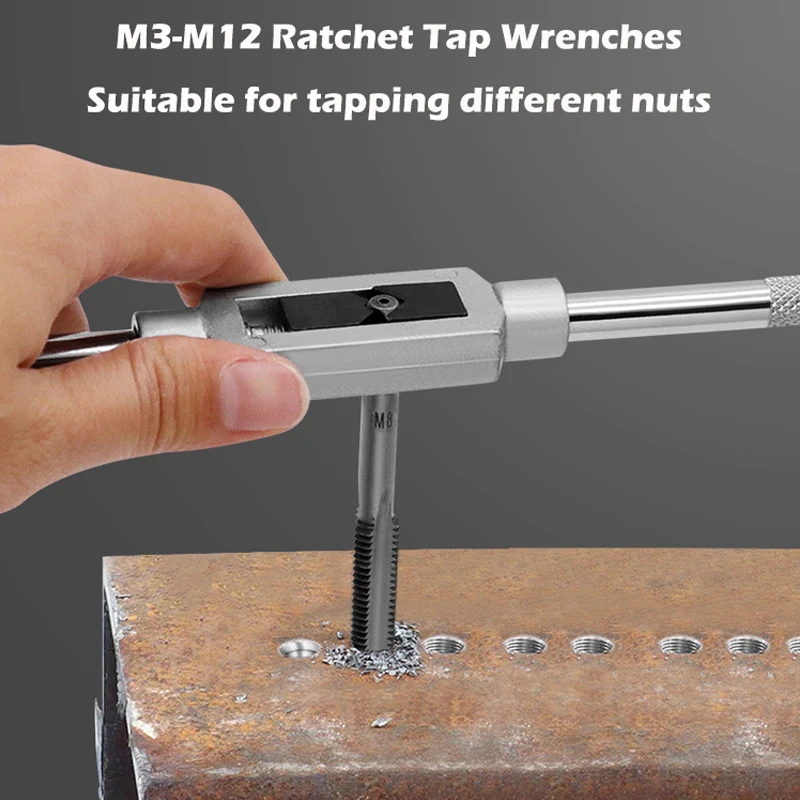 Imagem -02 - Metric Hand Tap Grupo Broca de Torneira Direita Hss M3-m12 Thread Punching Wrench Ferramentas Manuais Macho para Fazer Rosca em Aço Pcs Pcs