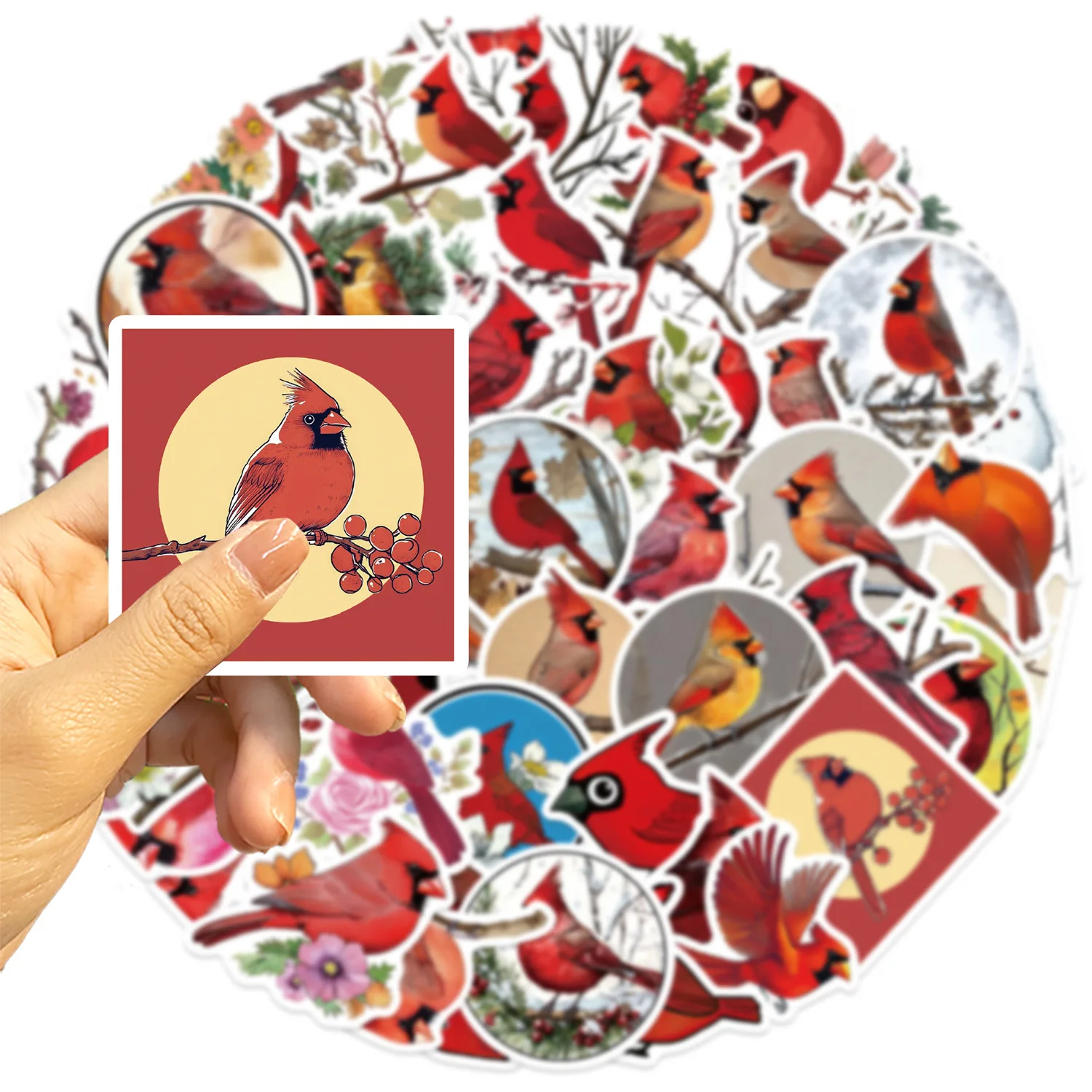 

10/30/50PCS Red Little Bird Cartoon Stickers Funny Cartoon Decoration Animal Graffiti Toy Luggage Laptop Phone Guitar Bike Decal
