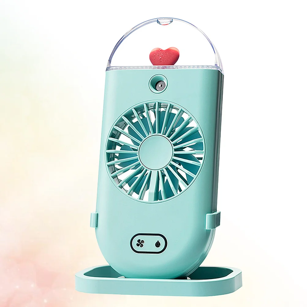 

Portable Handheld Mist Spray Fan USB Rechargeable Mini Cooling Fan with Night Light for Home Office School Outdoor Green