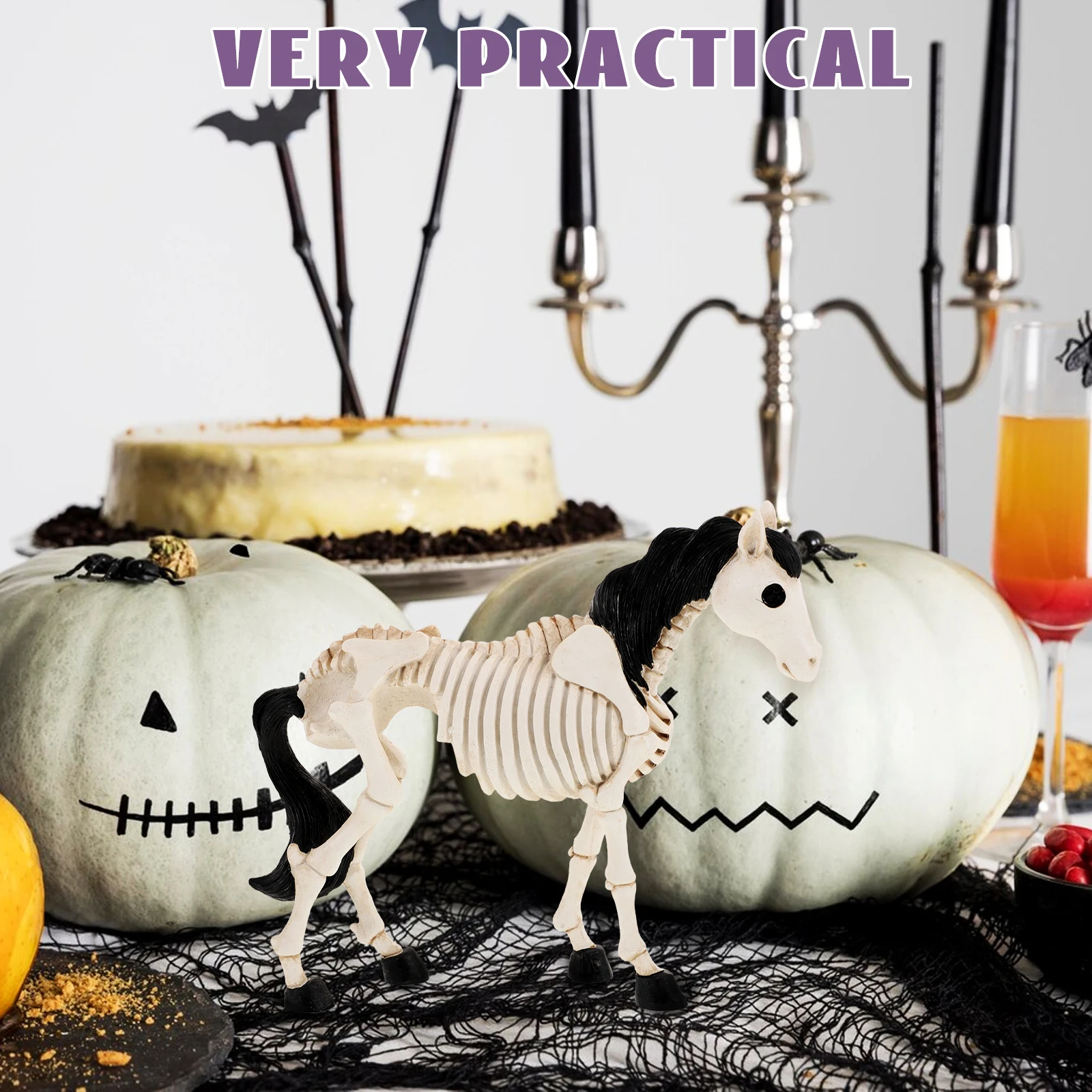 زخرفة الضفدع، زينة الهالوين، تمثال داخلي، راتينج منزلي للطاولات، عظام الحيوانات