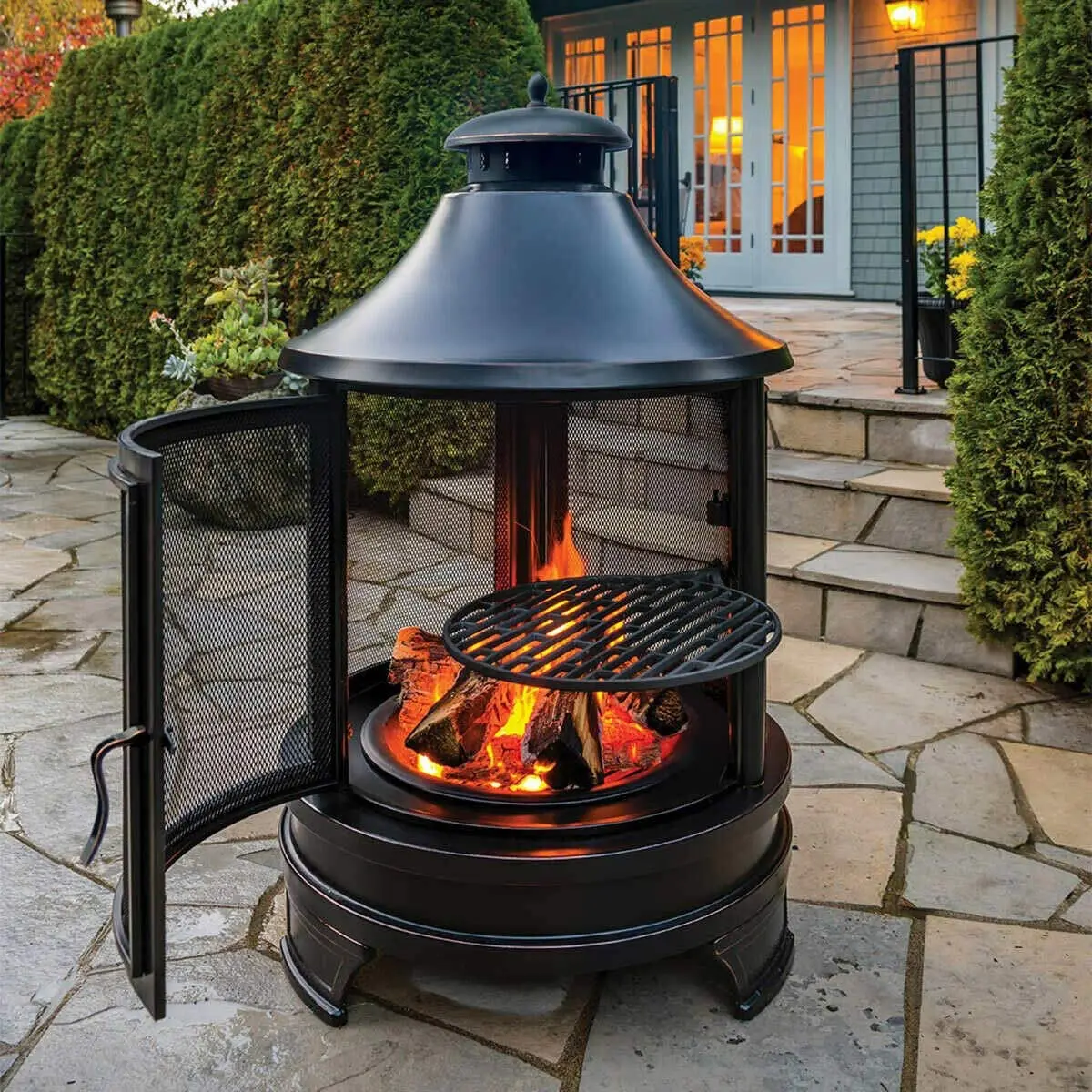 Wood fireplace BBQ Fire pit chimeneas patio Firepit Brazier for Outdoor