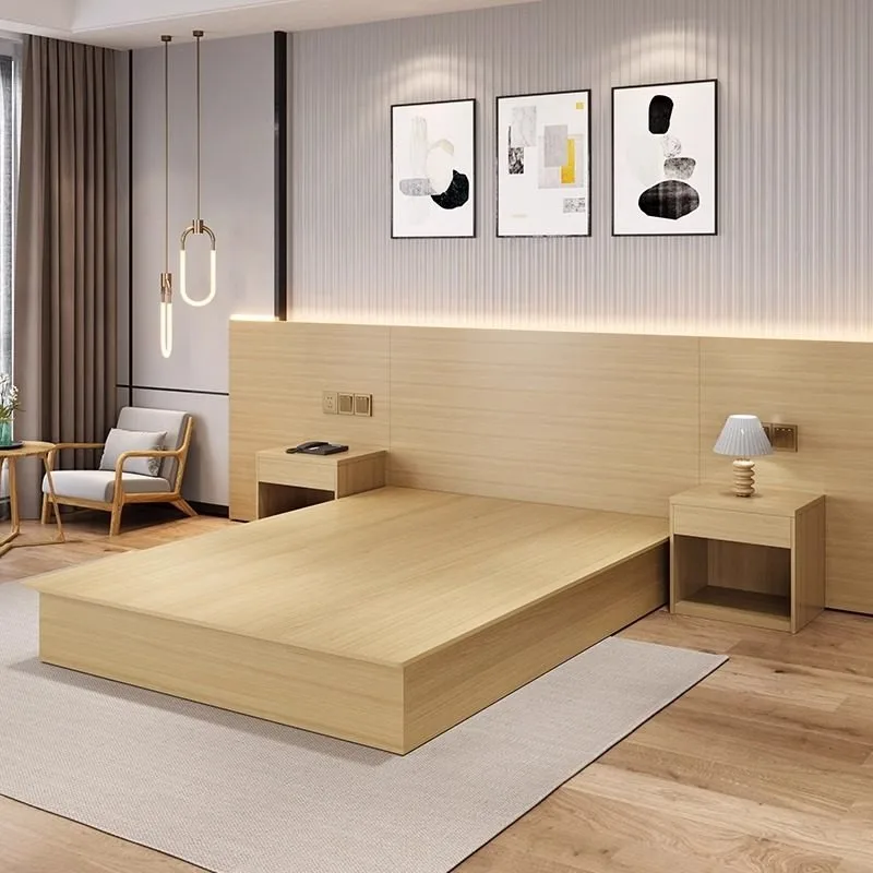 ホテル家具標準客室フルセット-ホテル特製ベッド-アパート客室ベッド-カスタムレンタル客室ベッド