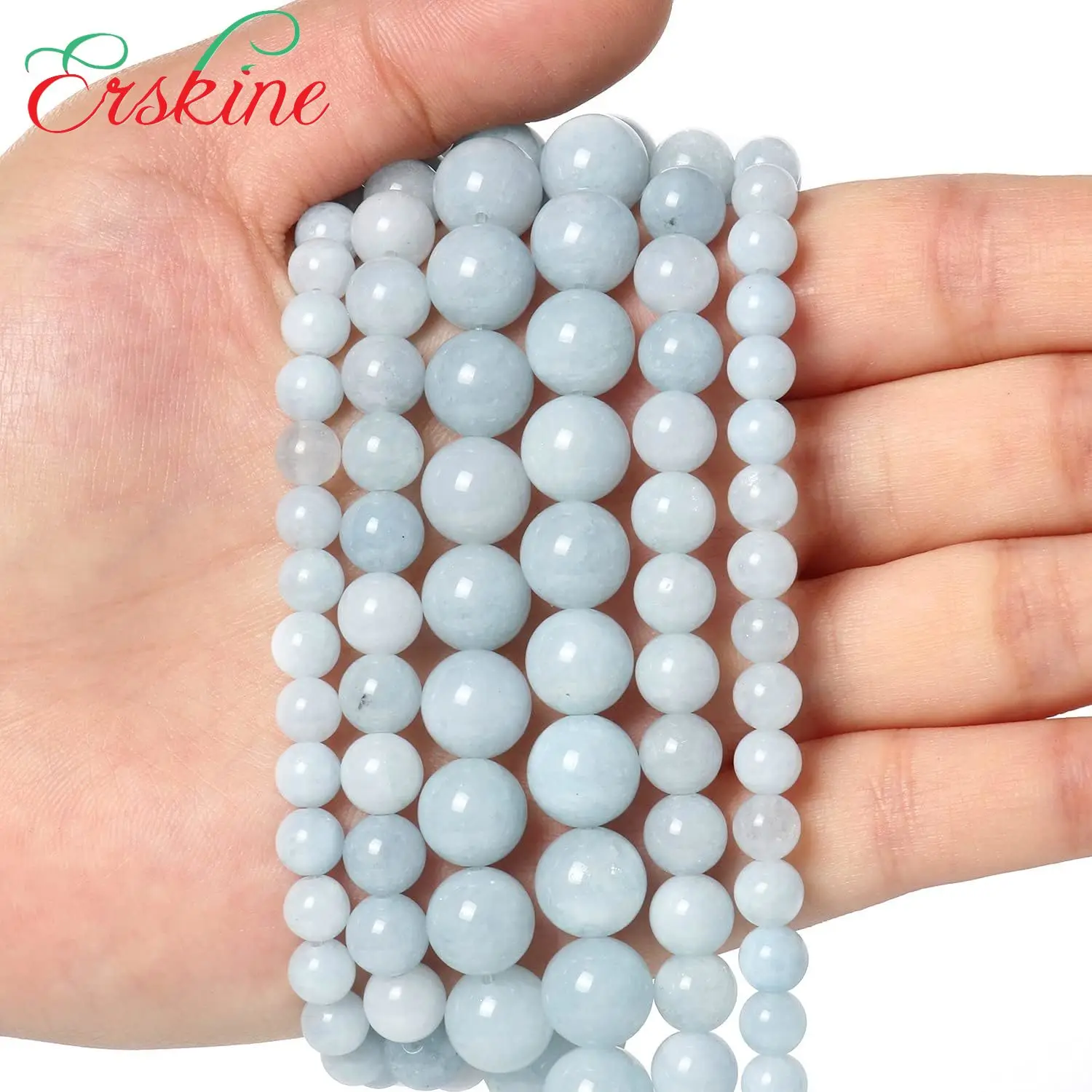 Wholesale Natural Stone Beads Blue Amazonite Round Loose Spacer agates Beads 4MM 6MM 8MM 10MM 12MM For Bracelet Necklace Making