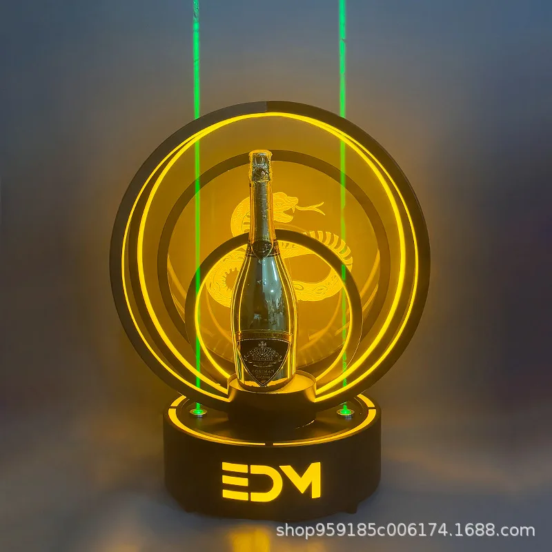 

Creative Serpentine Laser Circle Wine Base Spade A Champagne XO Foreign Wine Laser Base Hennessy Champagne Base