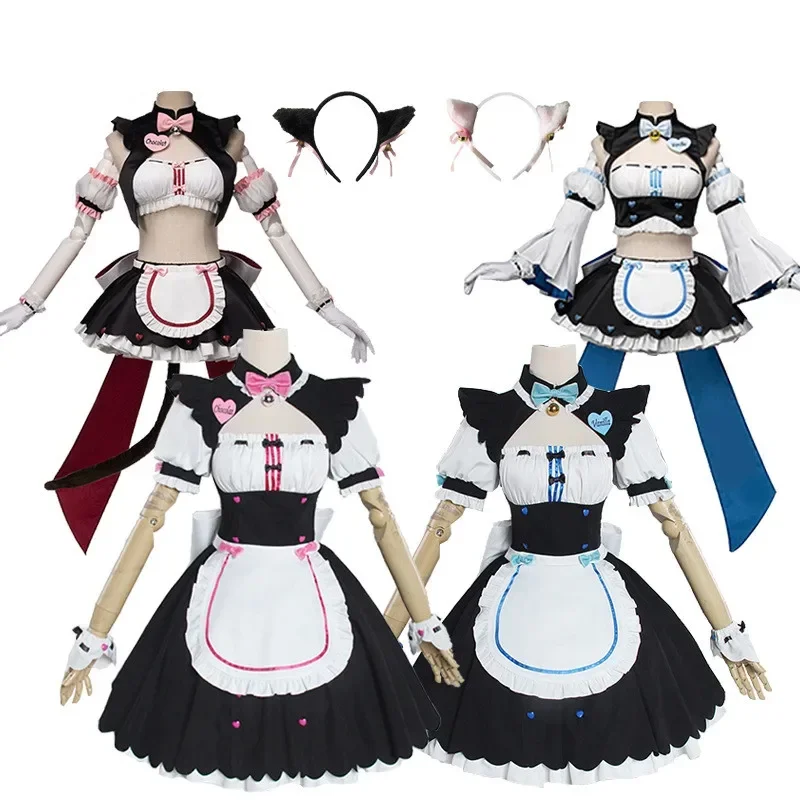 

Game Cosplay Cat-girl Paradise NEKOPARA Vanilla Cosplay Costume Woman Maid Outfits Dress+Headwear+Ears+Socks Sexy Costumes