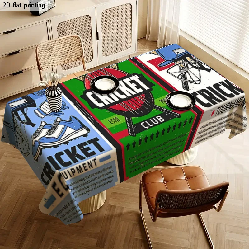 2D Flat Printing Sports Club Equipment Tablecloth Waterproof Picnic Outdoor Party Decor for Man Cave
