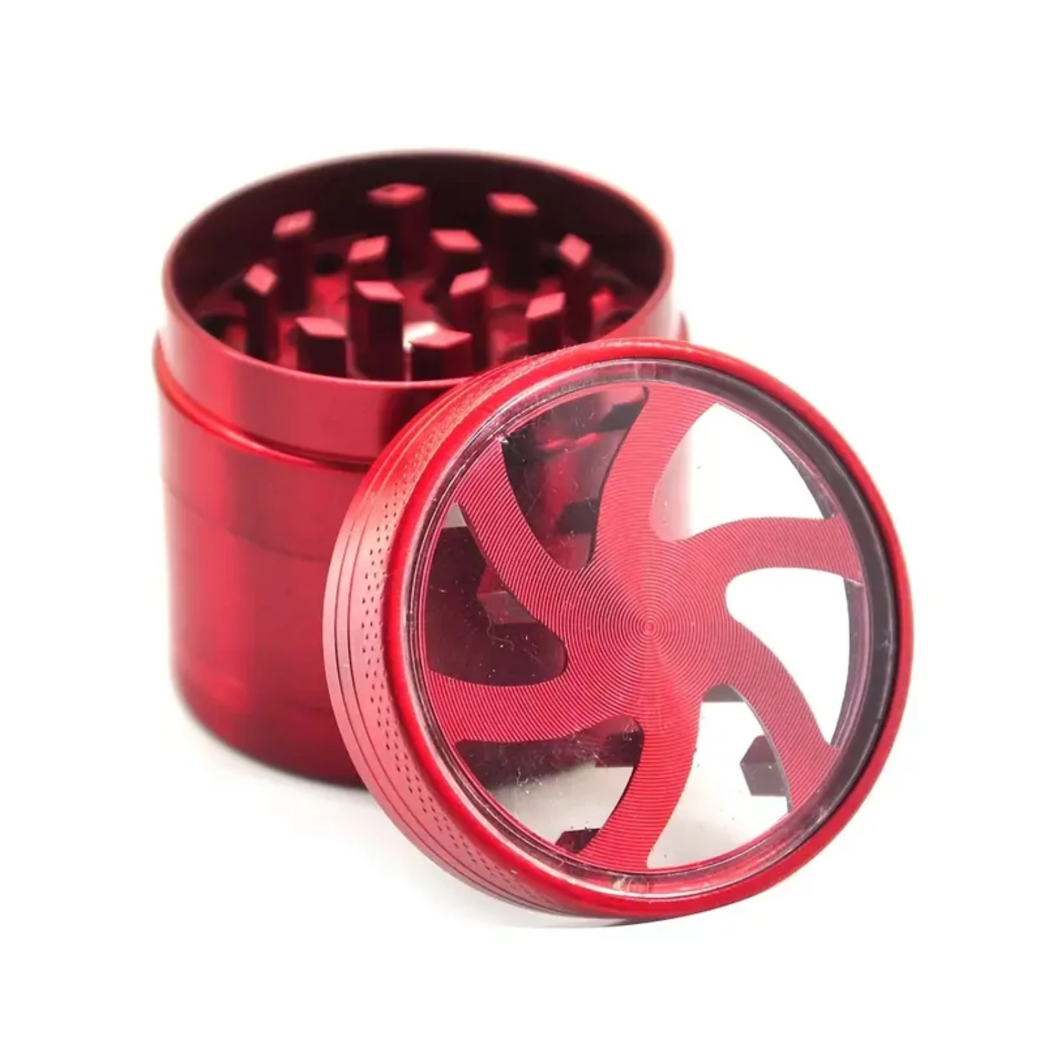 1pc 40mm Diameter Lightning Smoke Grinder Hollow Spice Crusher, Various Color Option