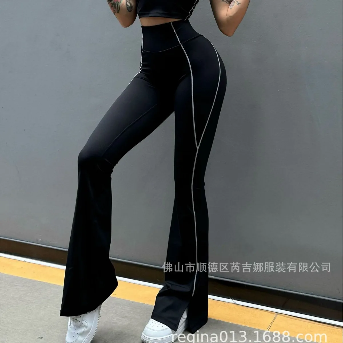 

Fitness Yoga Flared Pants Sports Nude Feeling High Waist Hip Lift Slim Fit No Embarrassment Line High Elastic Breathability