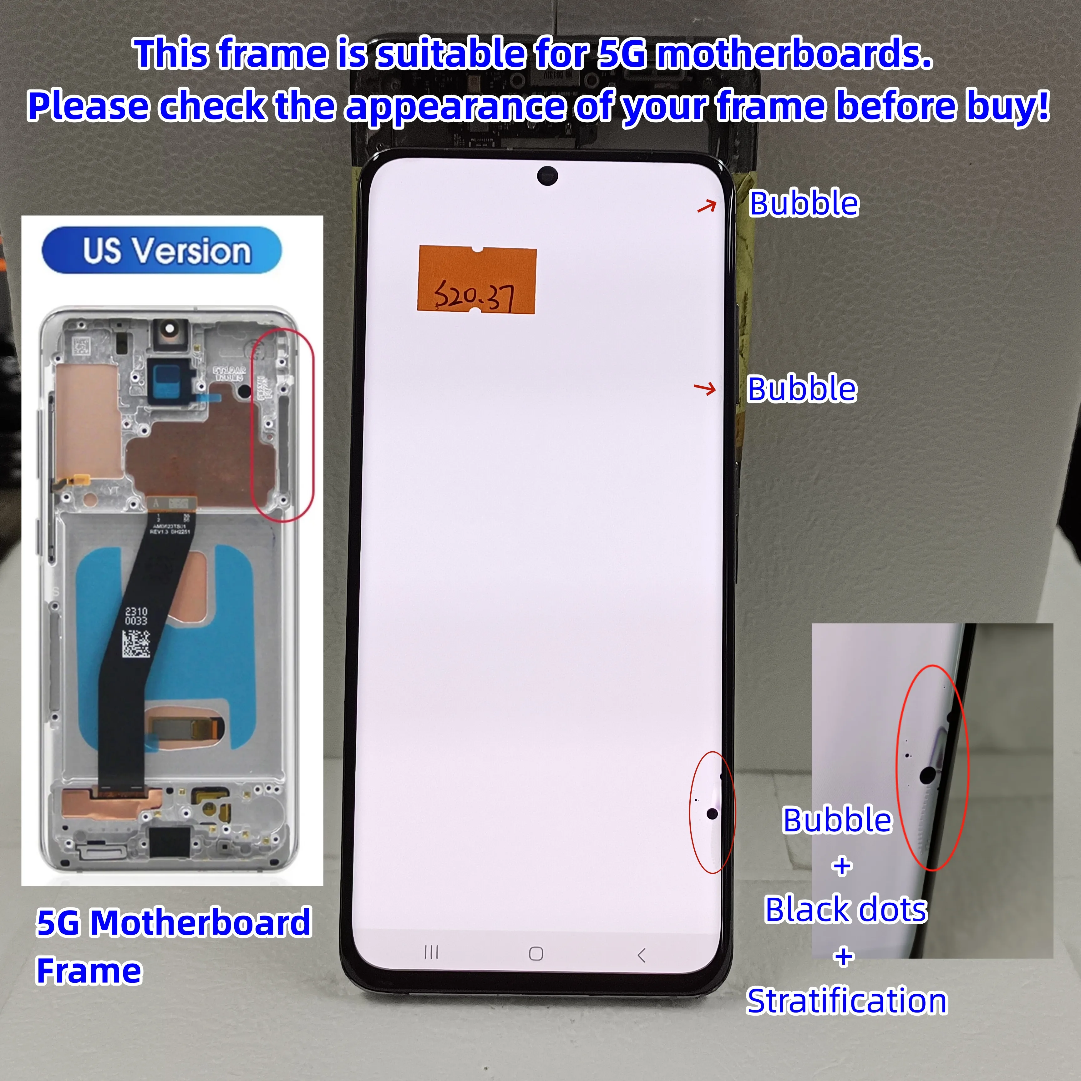 Imagem -05 - Tela Amoled Lcd para Samsung Galaxy S20 Toque Digitador Assembly G980 G980u G980f ds G981b 100 Testado