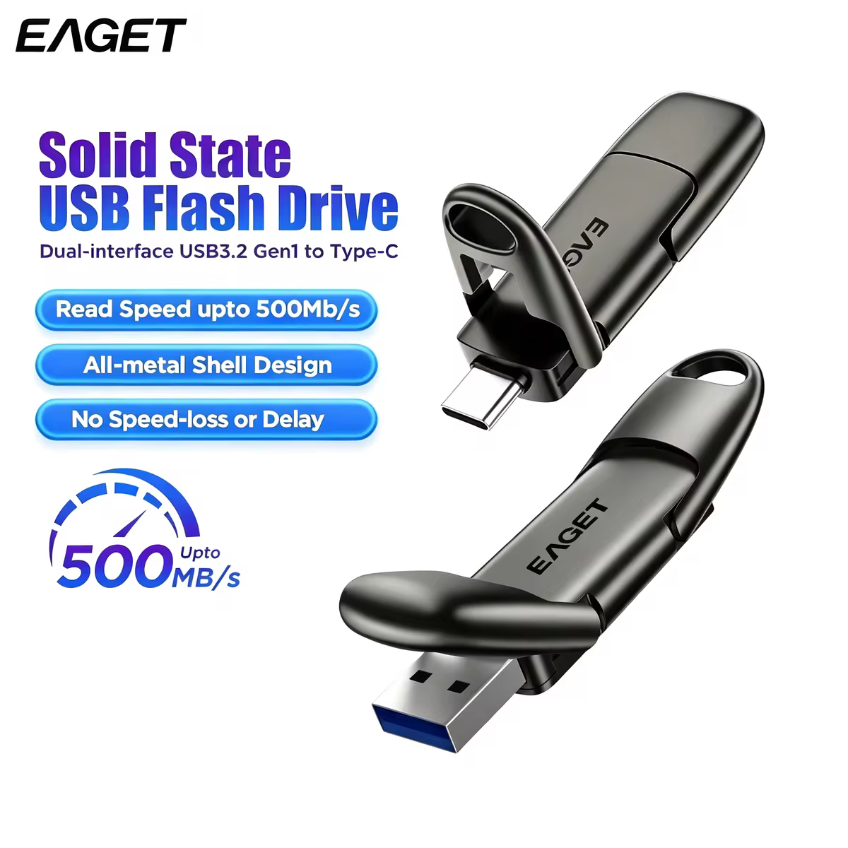 Eaget 1000 MB/s unidad de bolígrafo de estado sólido USB3.2 Gen 2 tipo C unidad Flash 1TB 512GB 256GB 128GB Pendrive para PC Smartphone Tablet