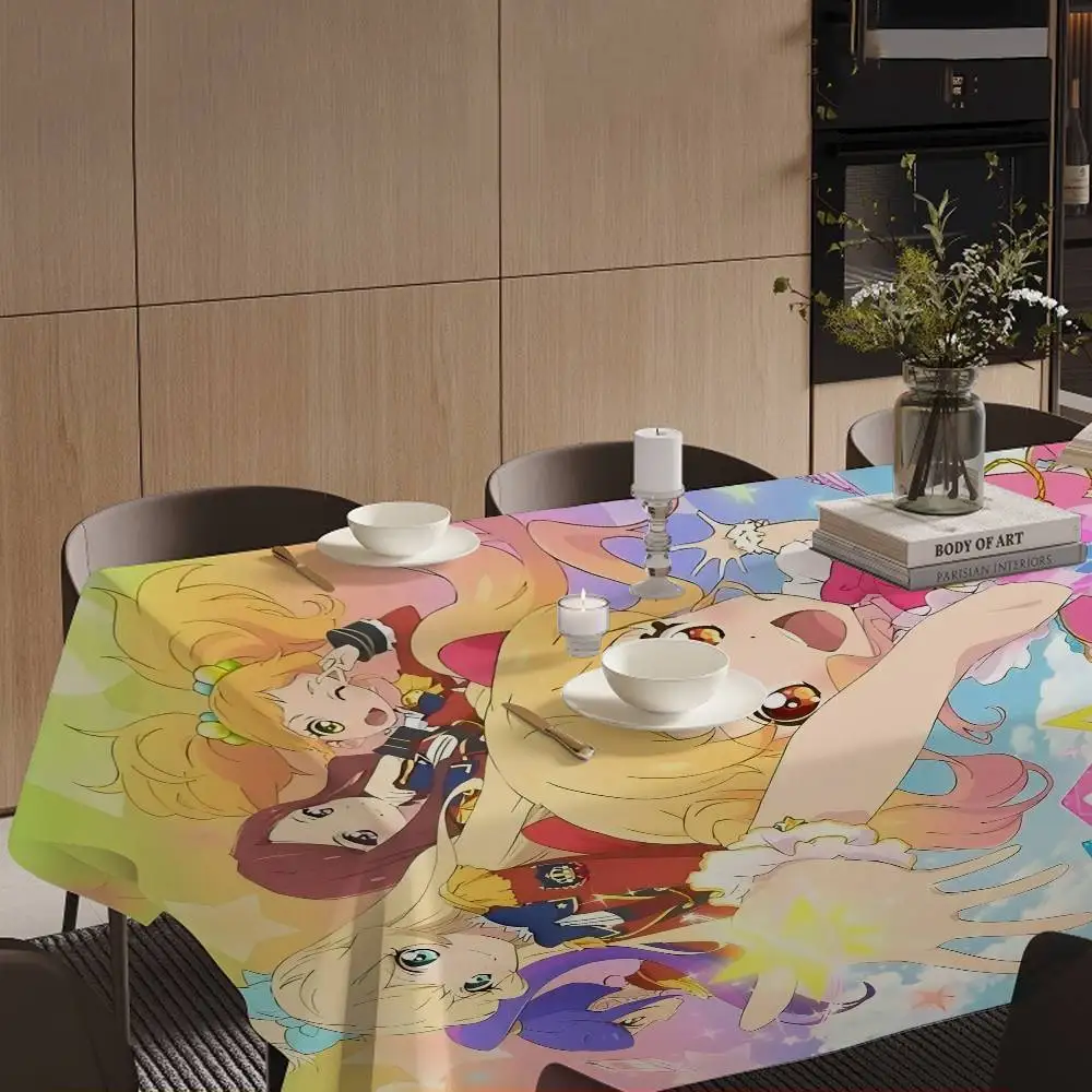 Anime Aikatsu Table Cloth Polyester Print Waterproof Oilproof Rectangular Party Table Cover Tablecloth Picnic Mat