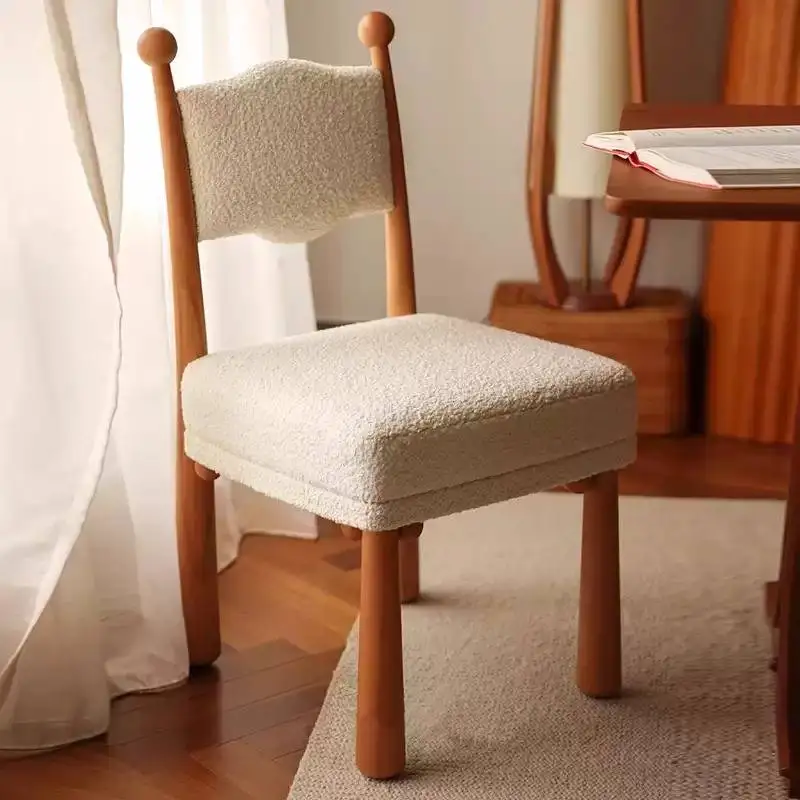 

Classic Boucle Dining Chairs Backrest Elegant Vanity Living Room Sofa Wedding Conference Pliable Sillas Para Comedor Furniture