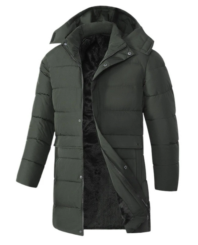 

New Warm Cotton Jacket for Winter Fluffy and Versatile Cardigan for Men Fashionable Jacket for Clothes Removable Hat Long Jacket