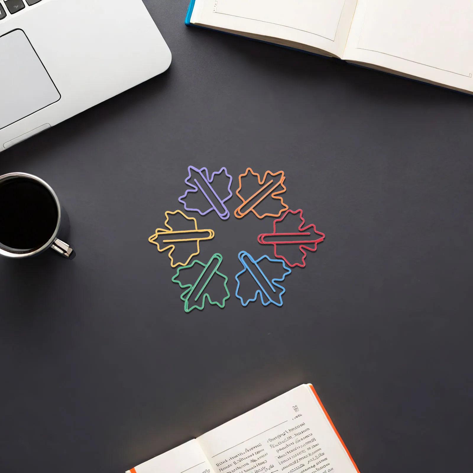 

50pcs Leaf Shaped Paper Clips Colored Unique Design Reusable For Document Folder Invitation Scrapbooking Office School Supplies