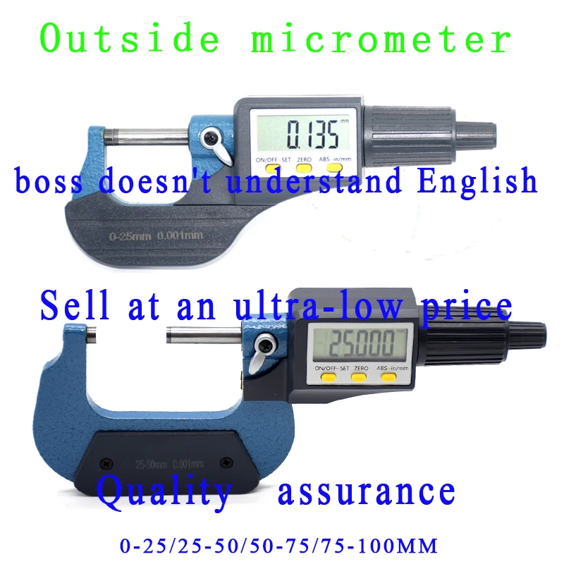 

Micron Digital outside Micrometer 0-25/25-50/50-75/100 mm Electronic micrometer gauge 0.001 mm digital tools caliper