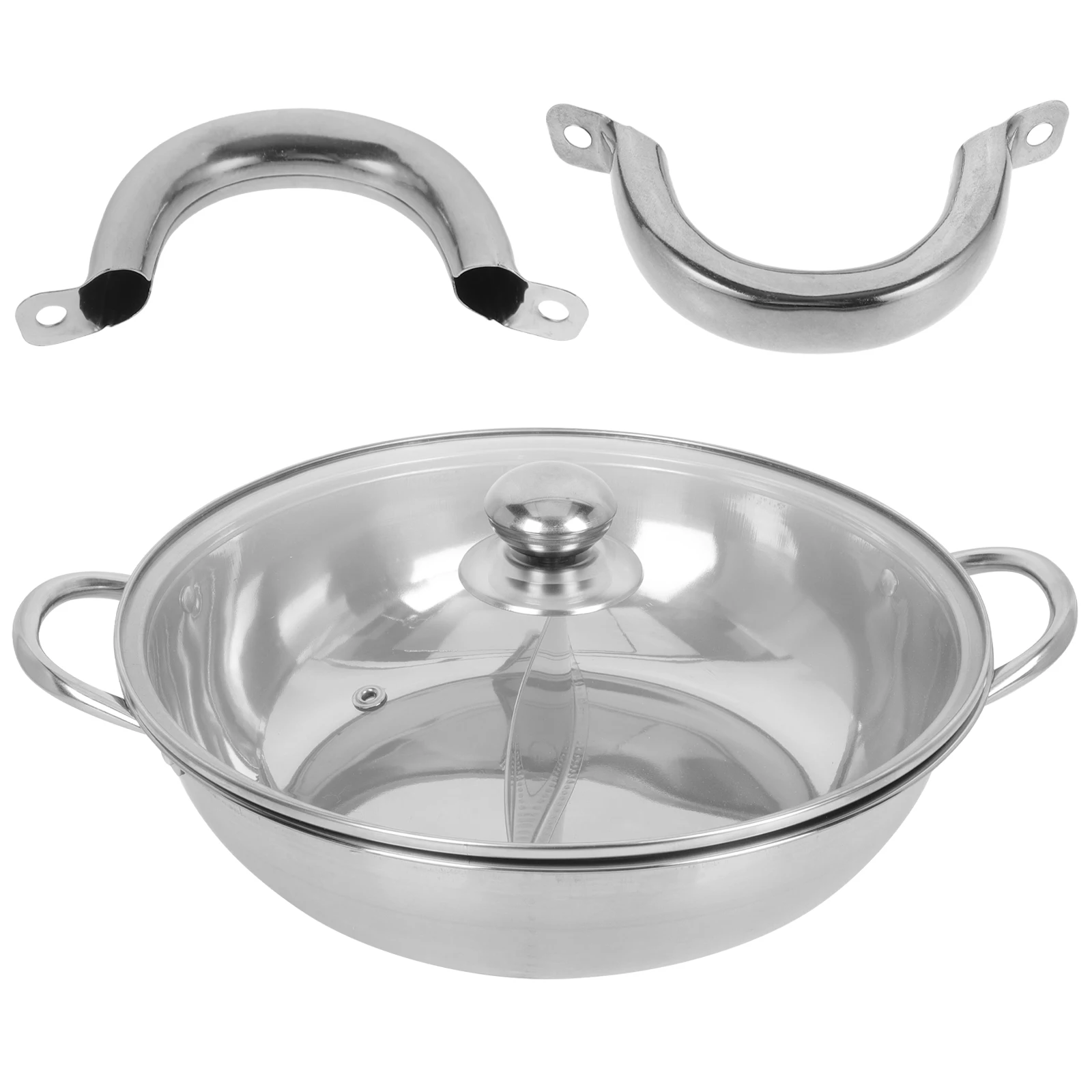 

12Pcs Pot Handle Replacement Pan Side Handle Stainless Steel Heat Resistant Sturdy Grip for Boiler Steaming Pot Cookware