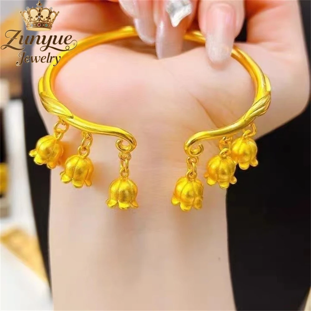 Sand Gold Lily Of The Valley Bracelet Luxury Quality Jewelry Handicraft Fashion Jewelry Exquisite Elegant Charms Popular Gift