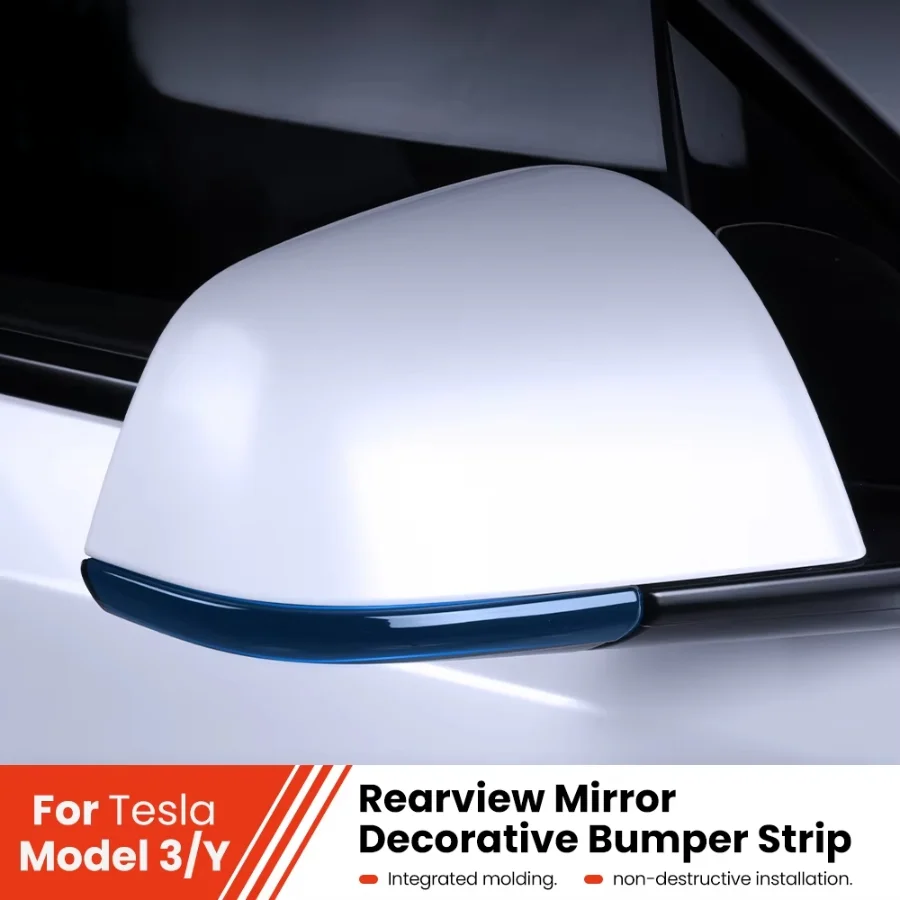 For Tesla Model 3 Y Juniper Highland 2020-2025 2026 Rearview Mirror Anti-collision Strips Trim Anti-scratch Sticker Cover