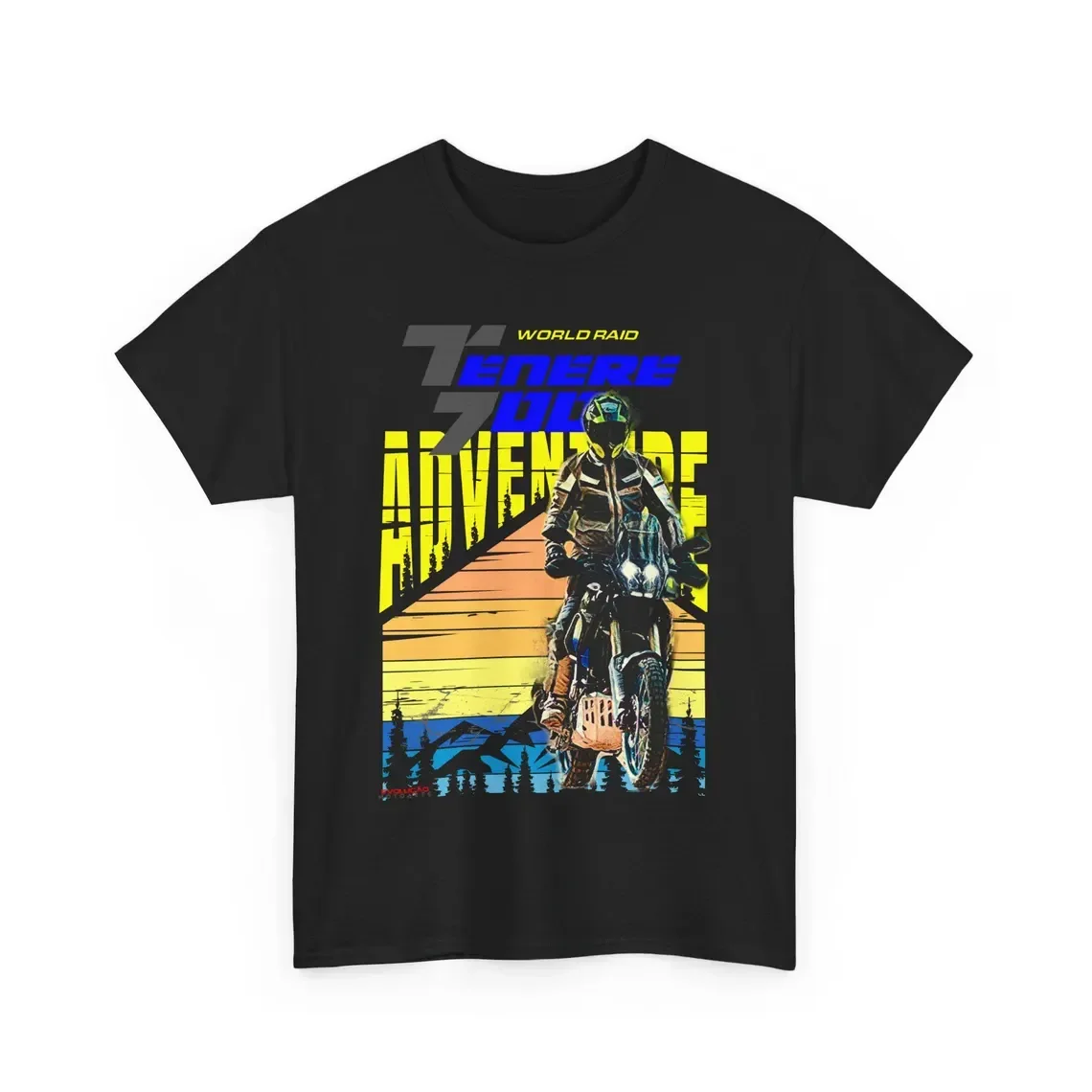 Tenere 700 World Raid T Shirt Long Range Adventure Motorcycle Tee T7 Rider Top For Fans Rally Explorer Gift