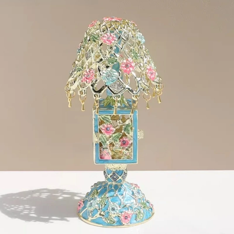 

Alloy Enamel Color Jewelry Box Retro Ring Earring Storage Case Woman Trinket Display Case Luxury Jewellery Storage Container