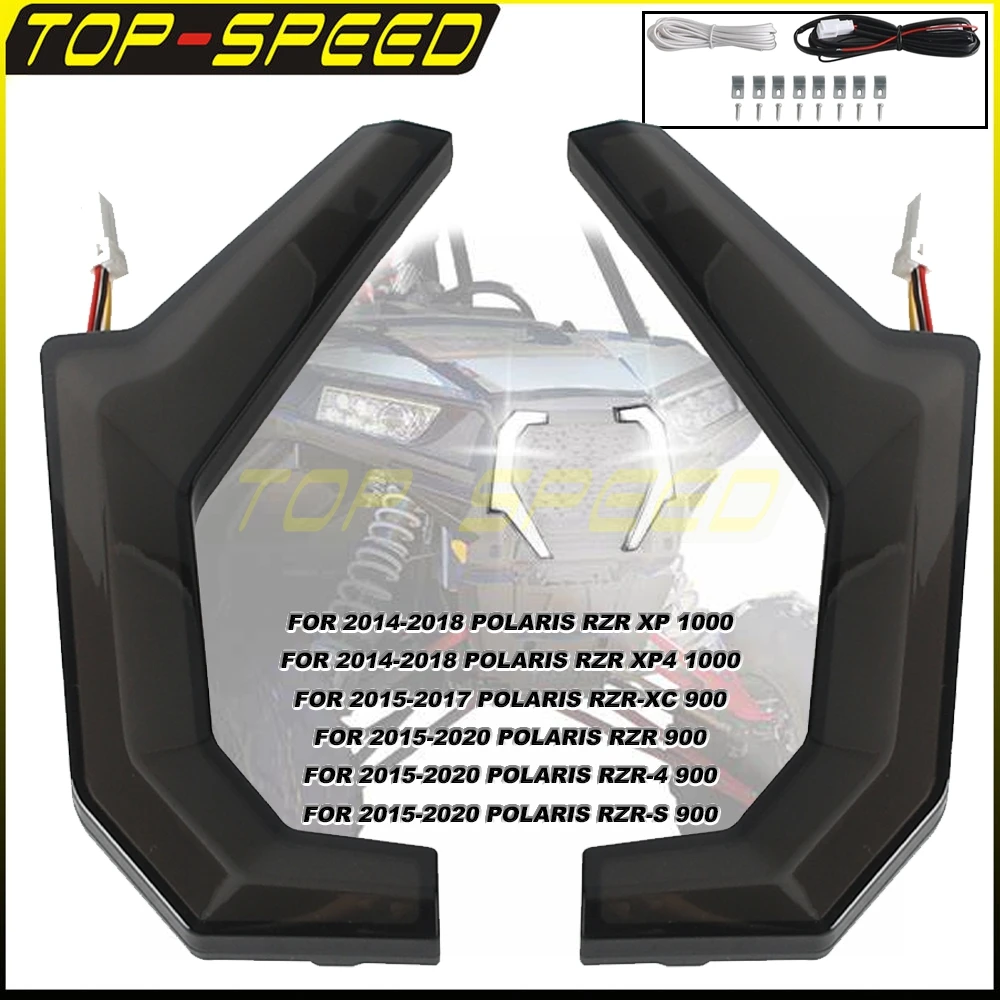

For 2014-2018 Polaris RZR XP 1000 XP4 1000 2015-2017 Polaris RZR-XC 900 IP 67 Turn Signal Running Light Accent Lights Fang Lamps