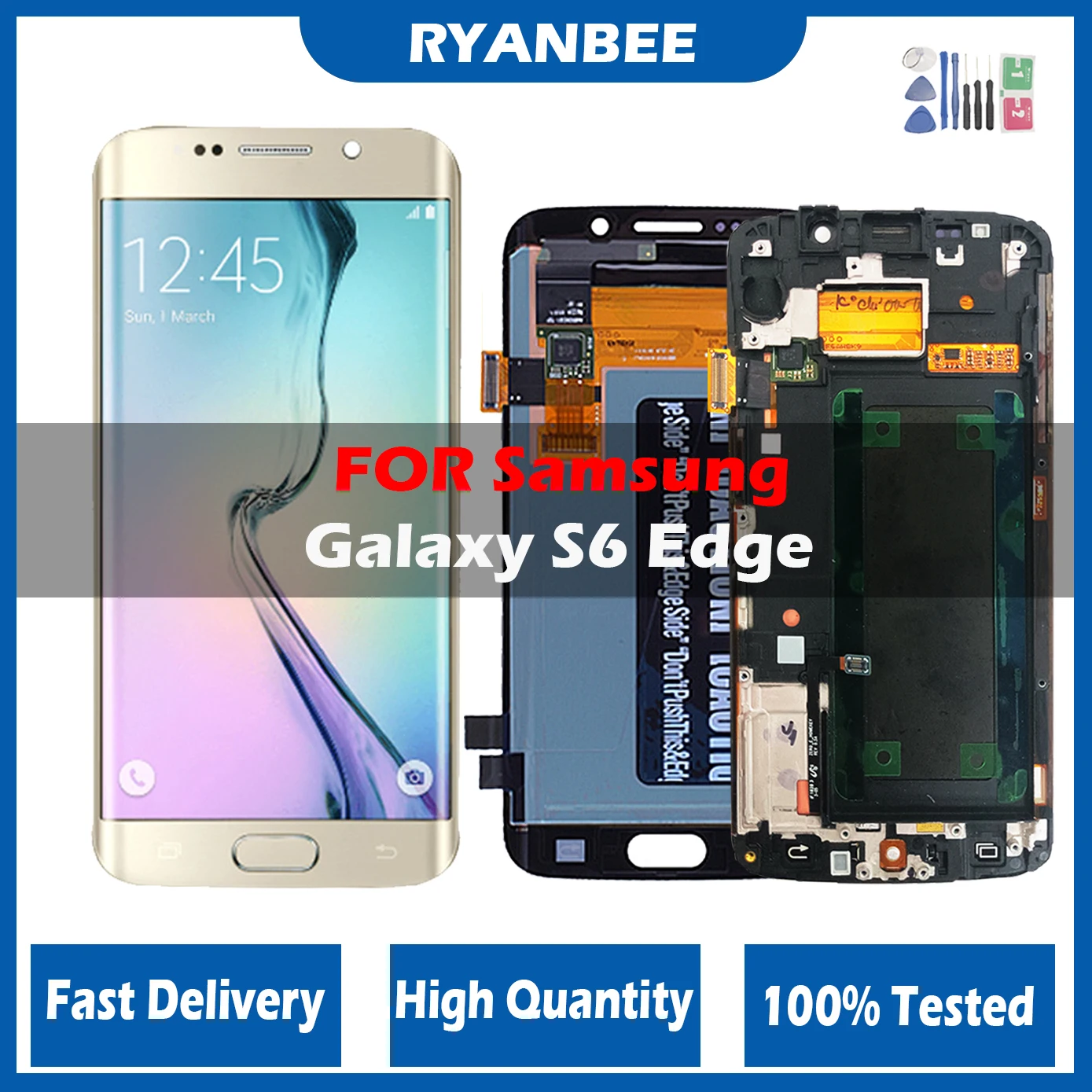 

5.1'' SUPER AMOLED Display for SAMSUNG Galaxy S6 edge LCD + Frame G925 G925I G925F Touch Screen Digitizer