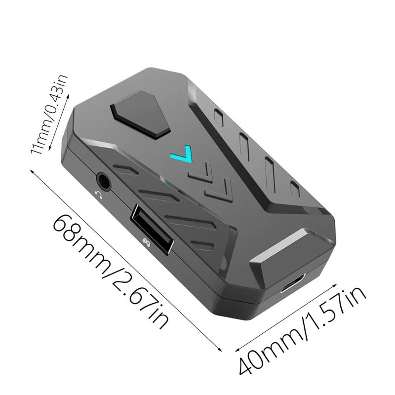 97QB Teclado Mouse Converter Mobile Game Teclado e adaptador mouse para celular