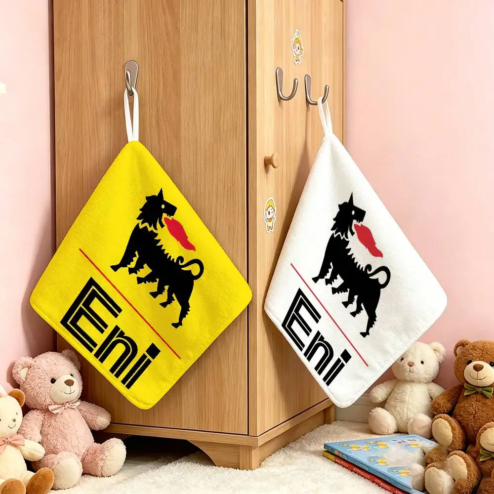LOGO A-Agips-S E-Eni-S   Polyester Cotton Daily Towel Hanging Kitchen Hand Wiping Cloth Durable for Whole House Use