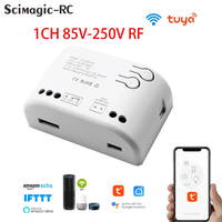 Tuya Smart Home Switch Garage Door Receiver 1/2/4CH 433 RF Motor Module AC DC 7-32V 85 To 250V 220V 10A Relay Self-Locking