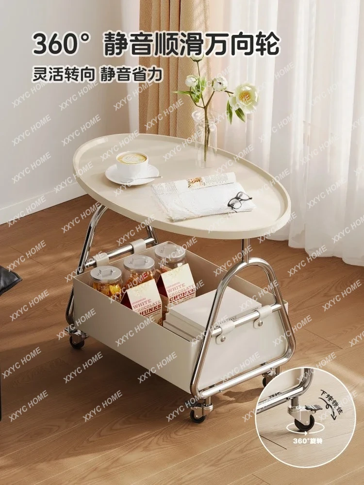 Living room sofa side table removable coffee table light luxury high-end creative bedside side cabinet, shelf R