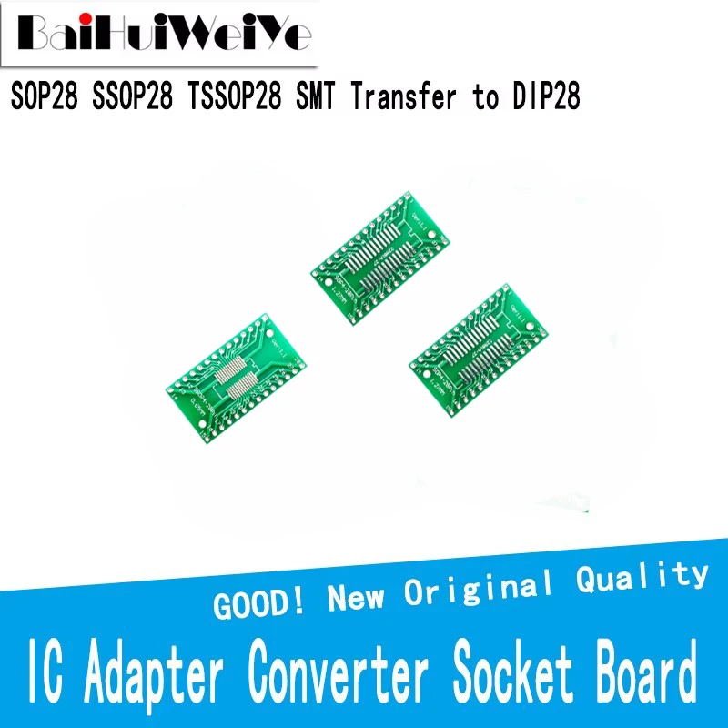 10PCS TSSOP28 SOP28 SSOP28 Transfer to DIP28 IC Adapter Converter Socket Board Module Adapters Plate 0.65mm 1.27mm