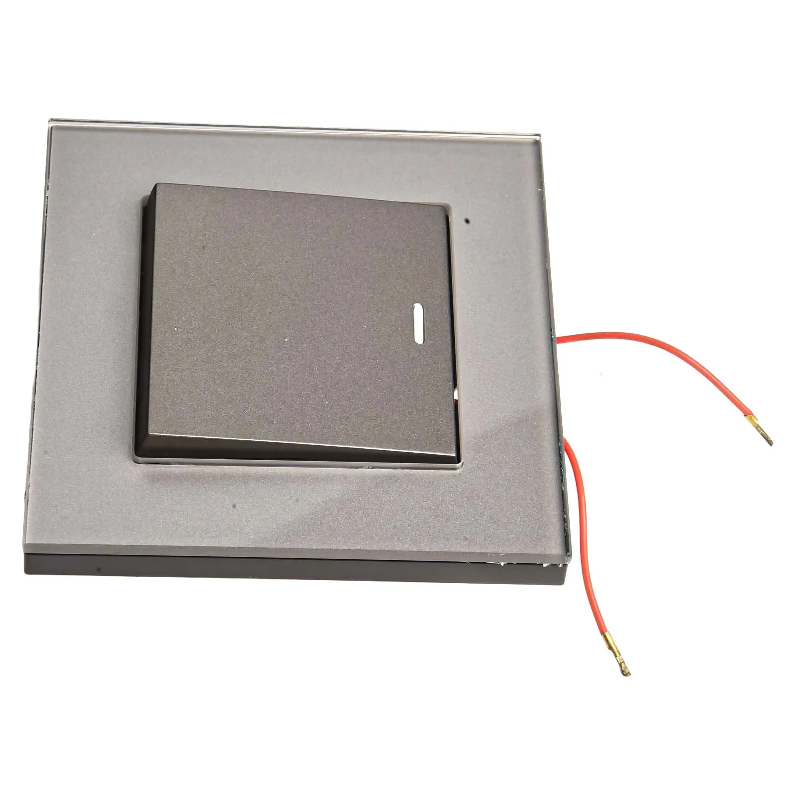 

Indoor Rocker Switch Tempered Glass Switch Single-opening Control 6*6cm Installation Size Copper Nickel Plating For Home