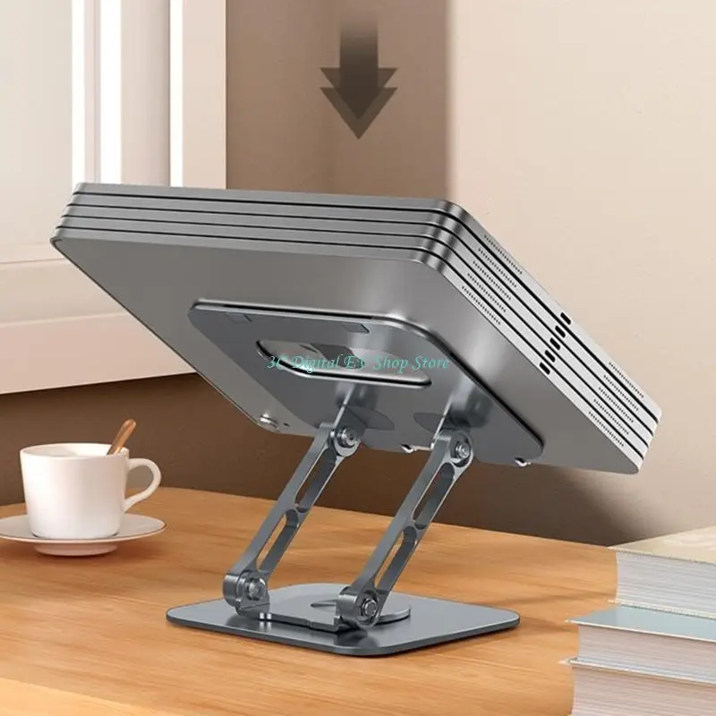 E74D New Tablet PC Stand 360° Rotate Aluminum Foldable Cooling Bracket For Tablets